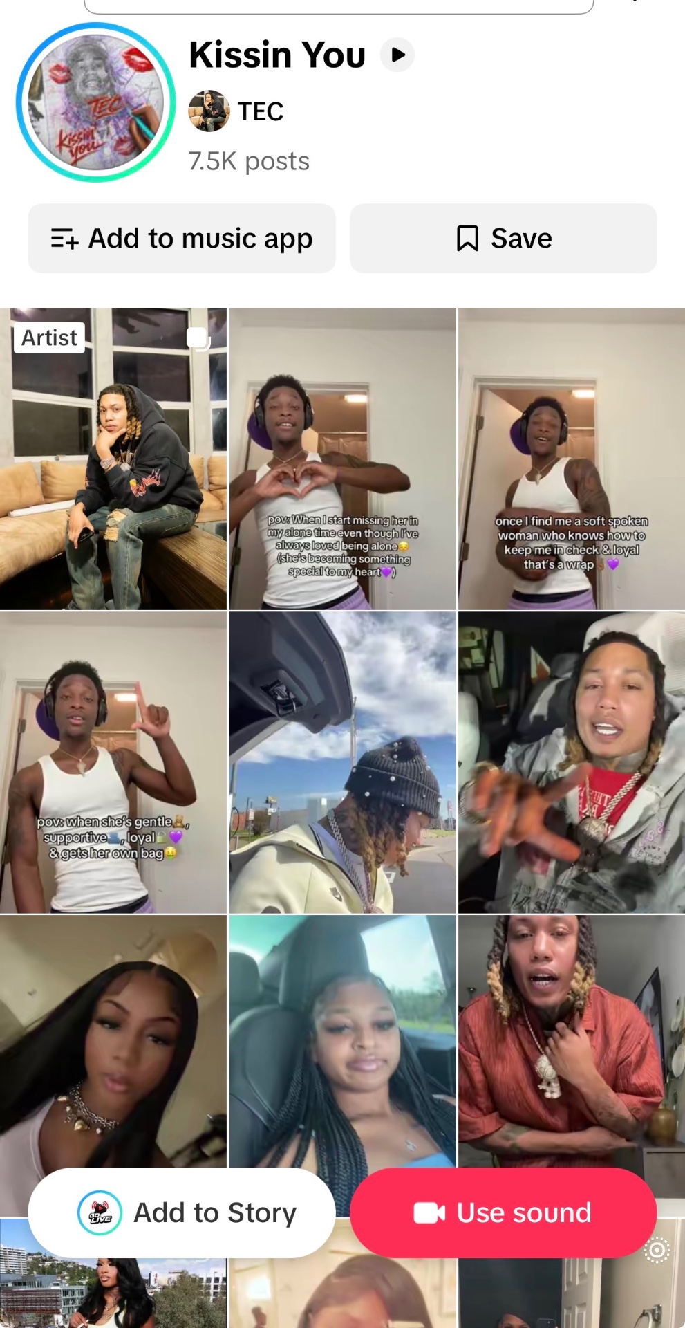 Kissin' You — 7.5K posts on TikTok